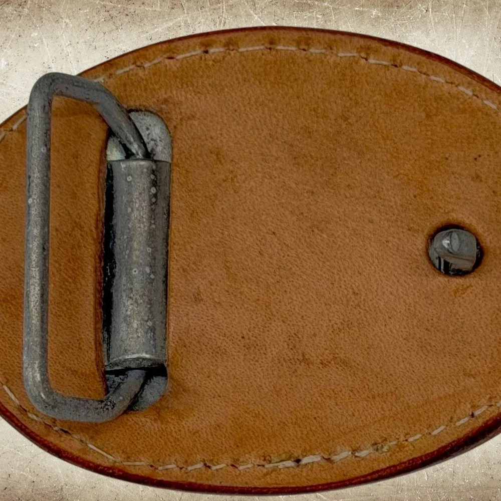 Detroit Mounted Police Belt Buckle Leather Tooled Horse Head Established 1893